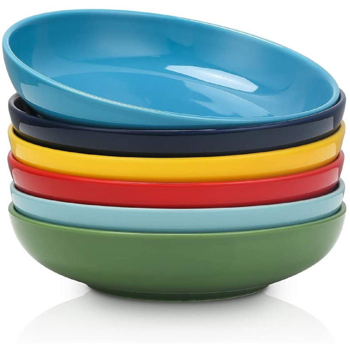 SpicyMedia Pasta Bowls,Large Serving Porcelain Salad Soup Bowls